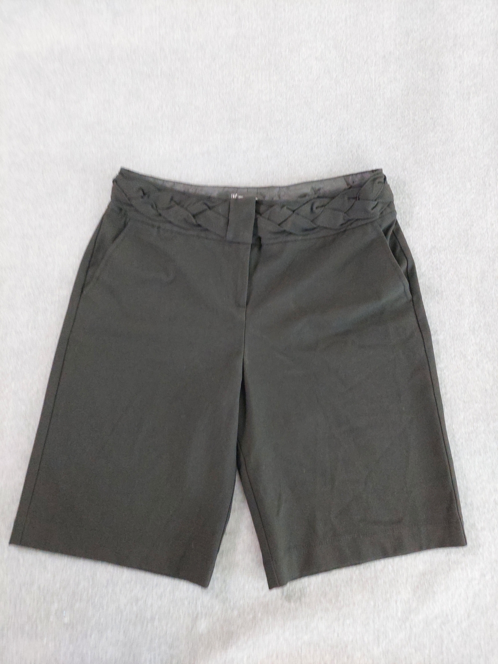 INC International Concepts Black Braided Waist Dress Shorts Size 8 - Picture 2 of 11